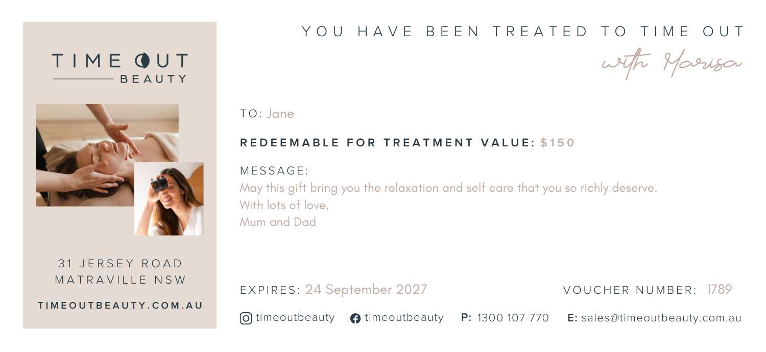 Time Out Beauty Gift Voucher